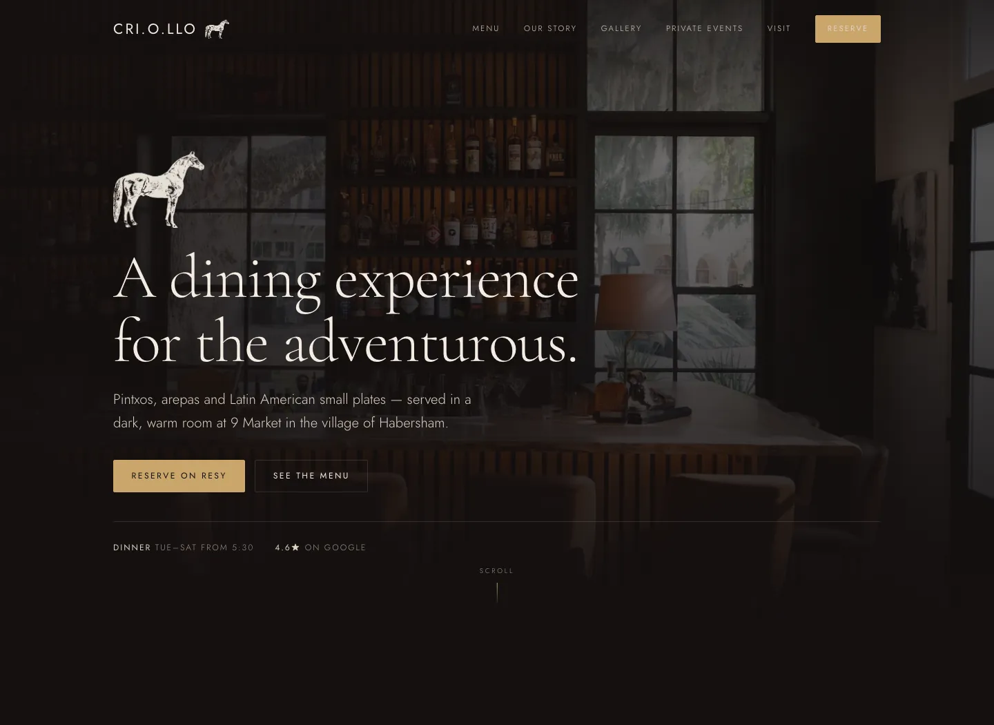 Criollo website design