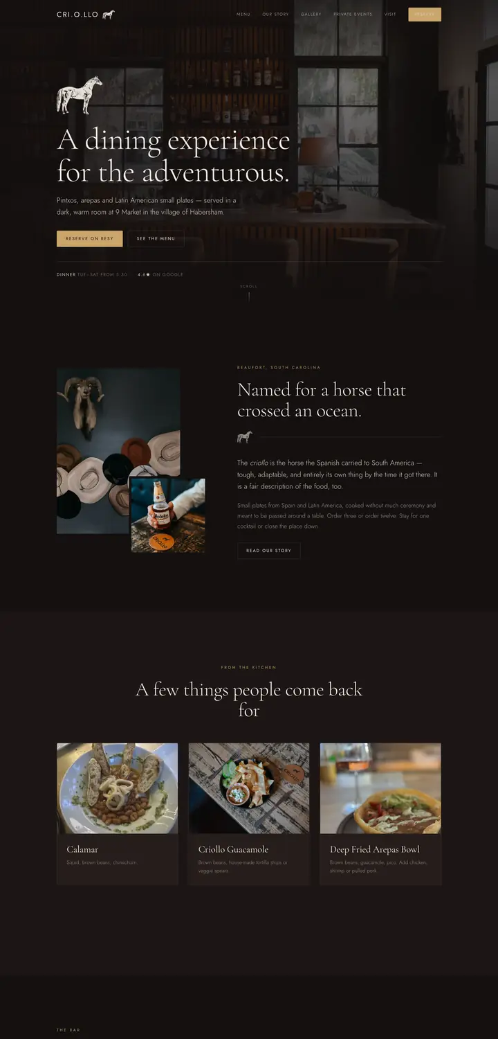 The Criollo website