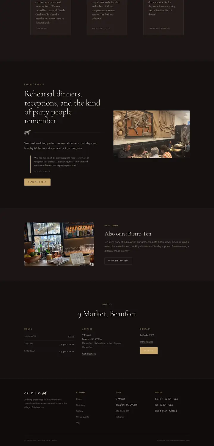 The Criollo website