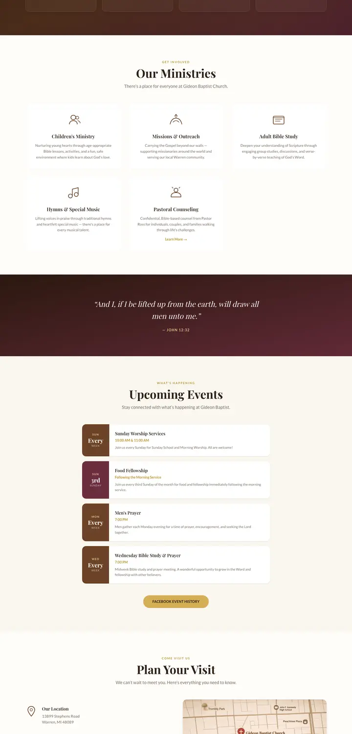 The Gideon Baptist Church website