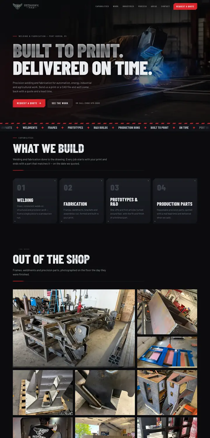 The RedHawk Fab website